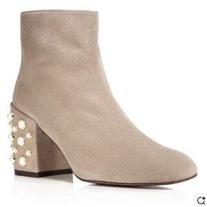 STUARD WEITZMAN BACARI PEAR STUD BLOCK HEEL ANKLE BOOTS SIZ 8